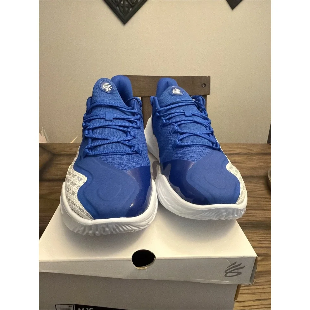 Men Under Armour Team Curry 11 Basketball Shoes Size 16 Blue White 3027637 103